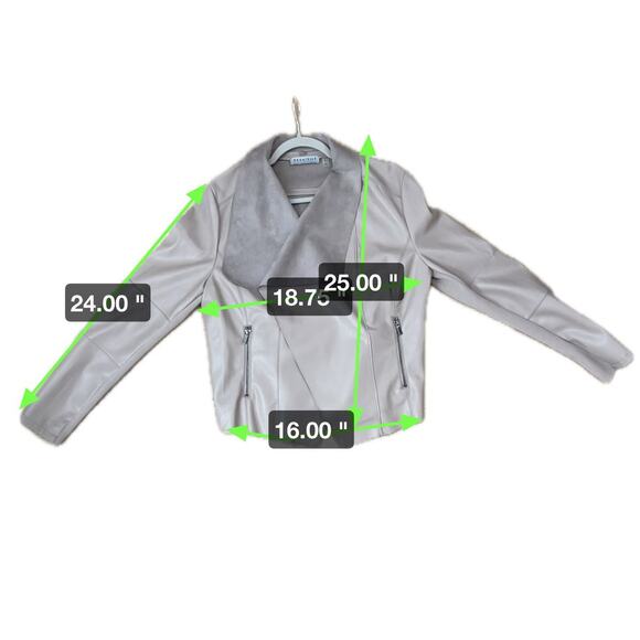 Bagatelle Collection Faux Leather Jacket Pink Open Front Women's Size Large - Picture 5 of 12